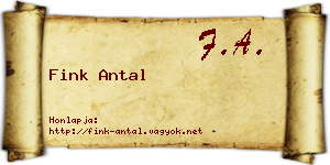 Fink Antal névjegykártya